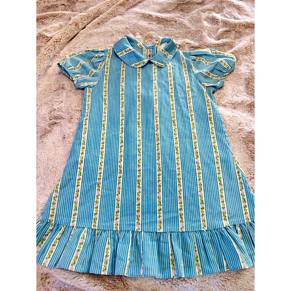 Vintage 70s Sears Winnie the Pooh Disney Girls Dress Size 6 Prairie Cottagecore